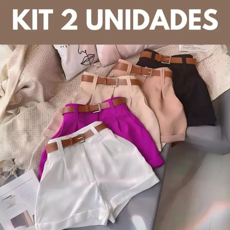 Kit 2 Short Alfaitaria Feminino Com bolso Super Promoçao do P ao GG